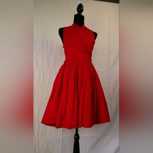 Elegant Red Sleeveless Dress